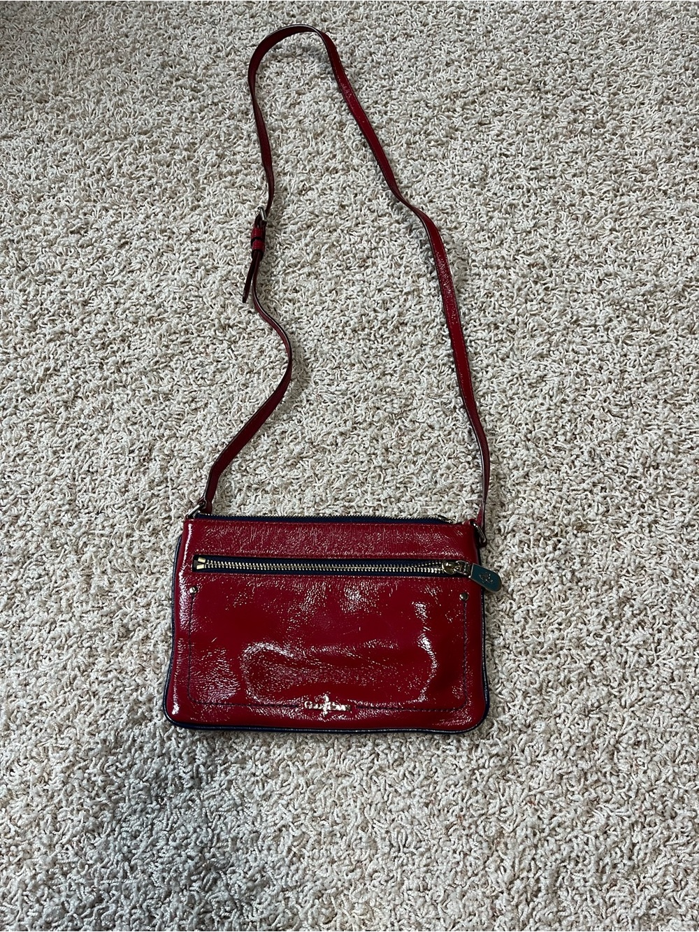 Cole Haan Red Patent Crossbody Shoulder Bag